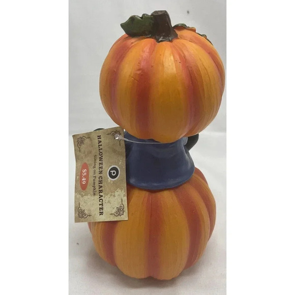 HALLOWEEN PUMPKIN HEAD MAN CERAMIC FIGURE  6” RARE - Picture 4 of 9